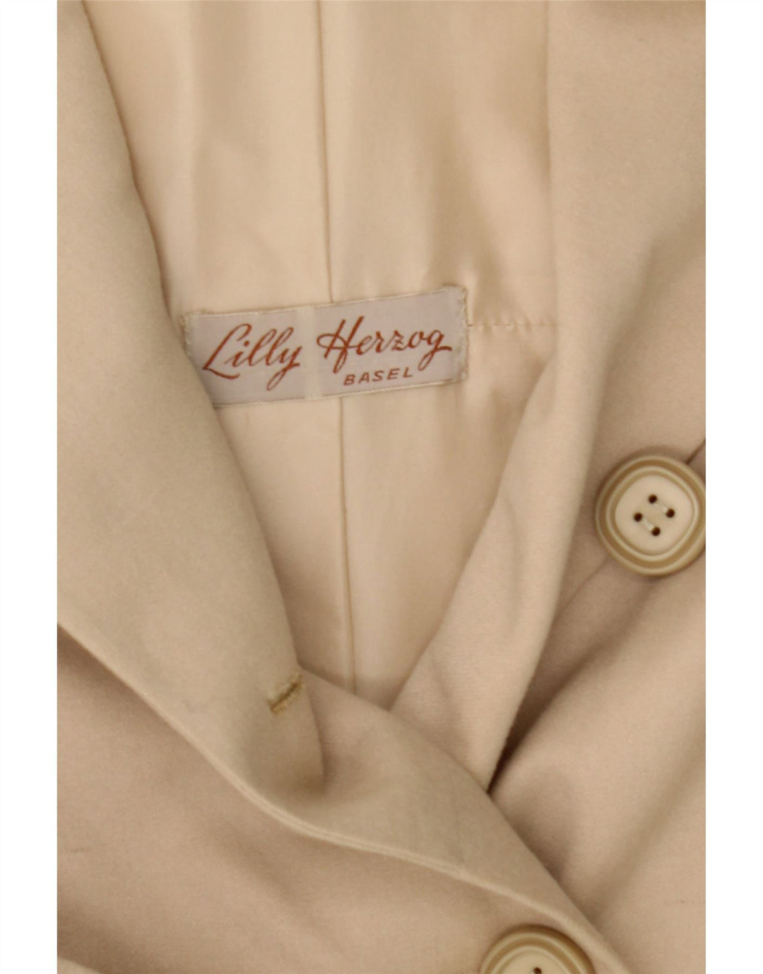 VINTAGE Womens Double Breasted Sheath Dress UK 10 Small Beige Vintage Vintage and Second-Hand Vintage from Messina Hembry 