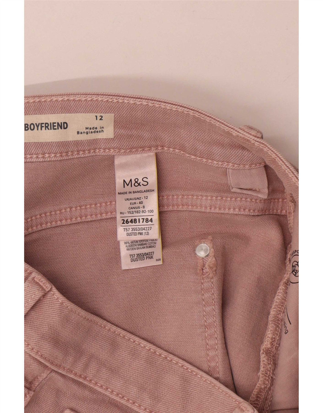 Marks & Spencer Damen Jeansshorts UK 12 Medium W30 Rosa Baumwolle
