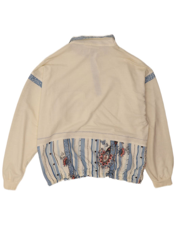 Canyon Womens Übergroßer Sweatshirt-Pullover EU 40 Medium Off White Floral