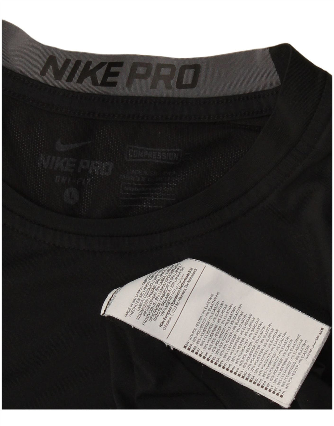 NIKE Mens Dri Fit T-Shirt Top Large Black Polyester