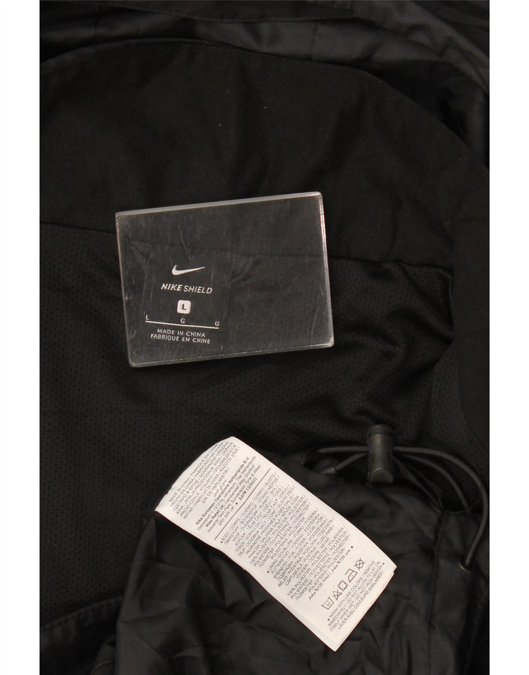 Nike Herren-Regenjacke mit Kapuze, UK 40, Größe L, Schwarz, Polyester