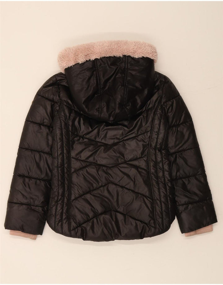 MICHAEL KORS Girls Hooded Padded Jacket 13-14 Years Black Polyester