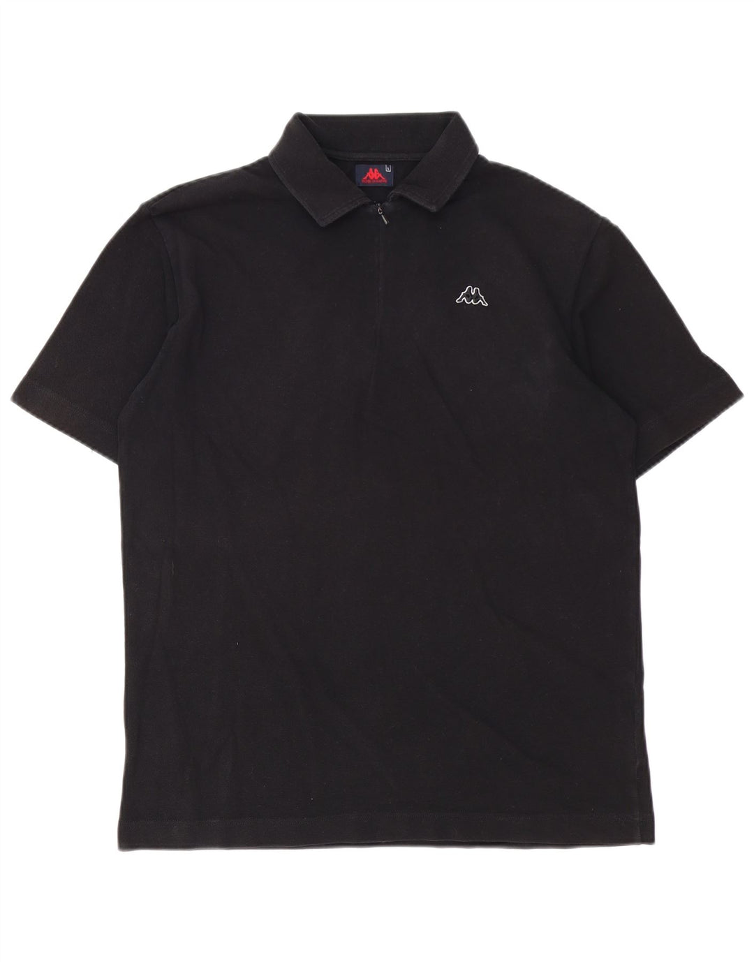 Kappa Herren-Poloshirt, groß, schwarze Baumwolle