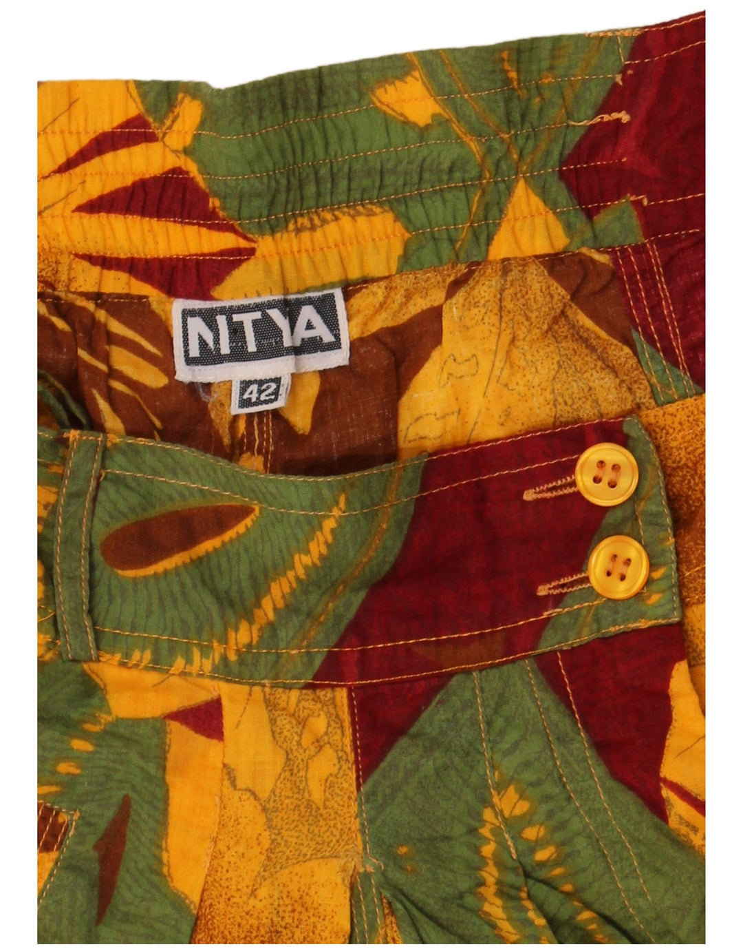 Nitya Damen Chinoshorts mit weitem Bein IT 42 Medium W26 Mehrfarbiges Blumenmuster