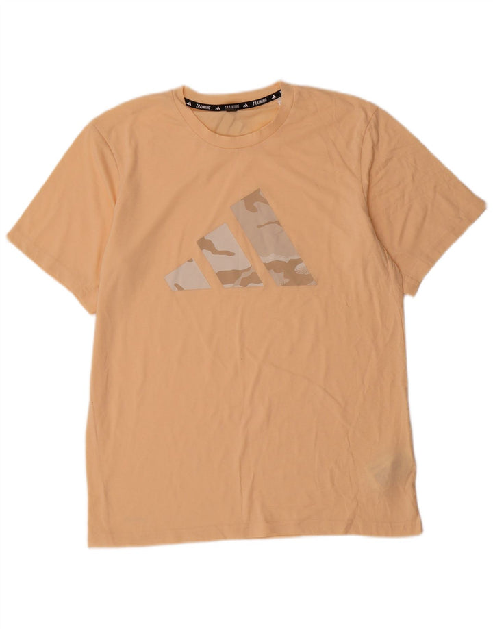 Adidas Herren Training Graphic T-Shirt Top Mittelbeige Baumwolle