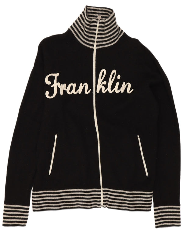 Franklin & Marshall Herren-Cardigan mit Grafik, groß, schwarz gestreift, Wolle