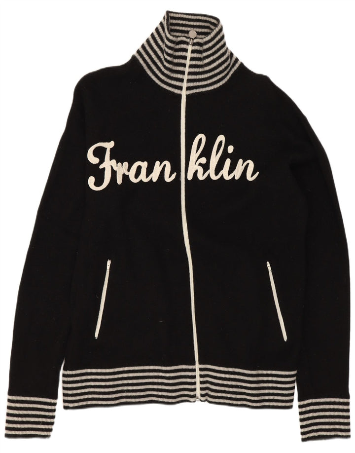 Franklin & Marshall Herren-Cardigan mit Grafik, groß, schwarz gestreift, Wolle