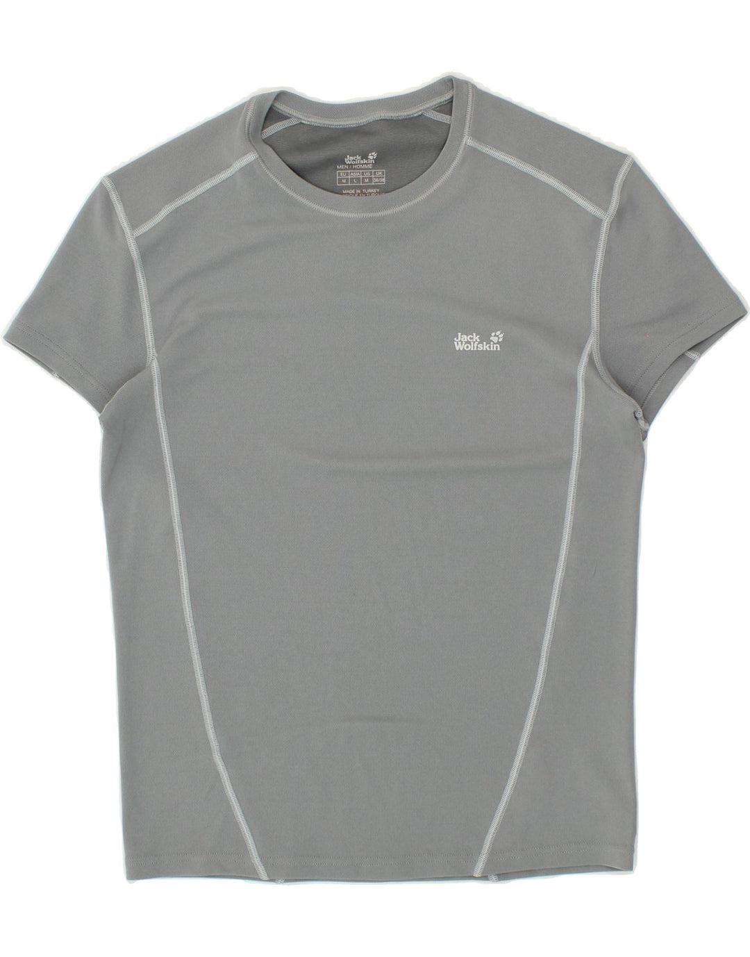 JACK WOLFSKIN Mens T-Shirt Top UK 36/38 Small Grey Polyester Vintage Jack Wolfskin and Second-Hand Jack Wolfskin from Messina Hembry 