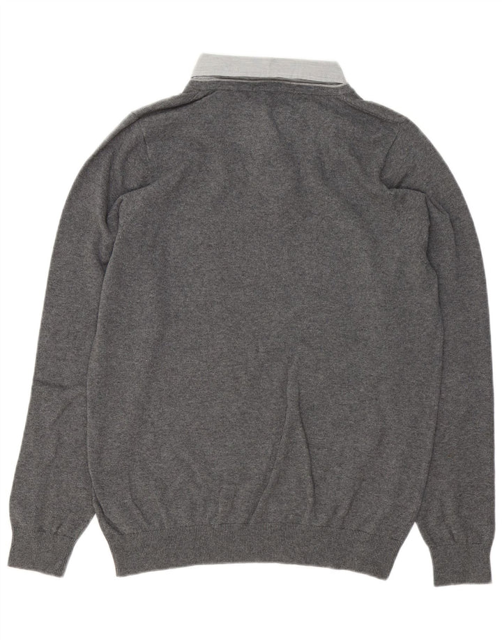 Marks & Spencer Herren-Pullover mit Rollkragen, Größe S, graue Baumwolle