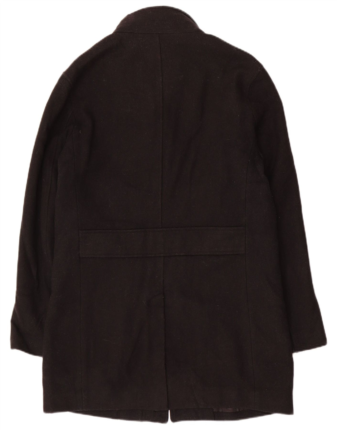 MARKS & SPENCER Mens Overcoat UK 38 Medium Black Wool