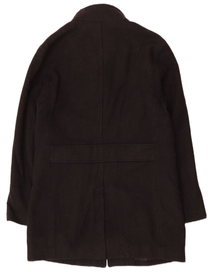 MARKS & SPENCER Mens Overcoat UK 38 Medium Black Wool