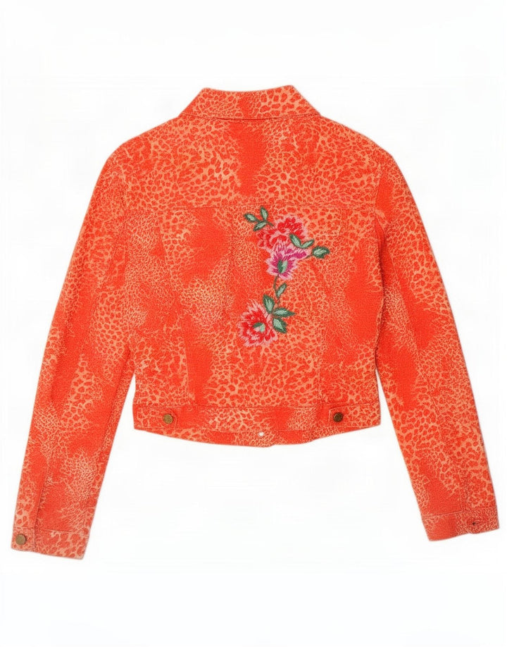 Blumarine Damen Jeansjacke IT 40 Kleiner roter Tierdruck