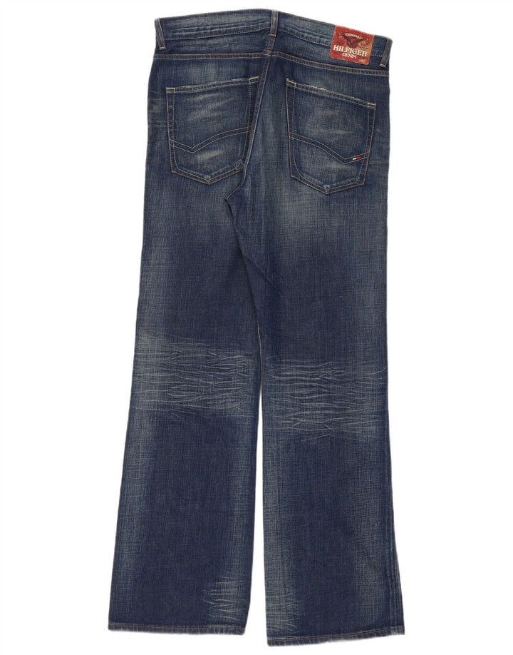 TOMMY HILFIGER Herren Straight Jeans W34 L32 Blaue Baumwolle