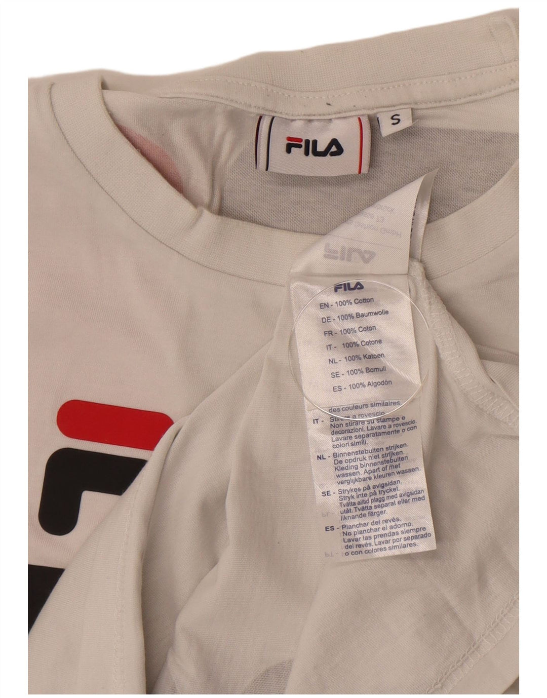 Fila Herren-T-Shirt mit Grafik, klein, weiß gestreift, Baumwolle