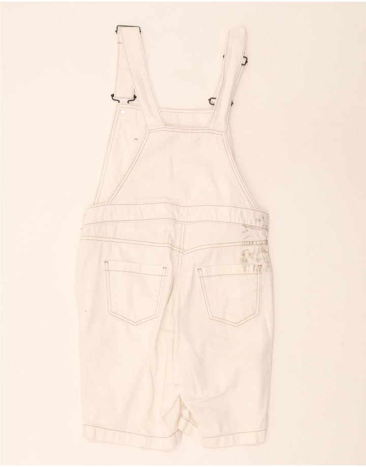 White Stuff Damen Latzhose Shorts UK 8 Small W30 Weiße Baumwolle