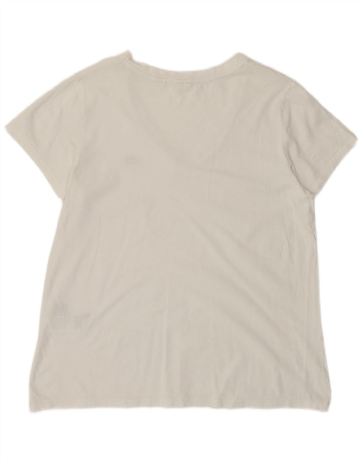 Levi's Damen T-Shirt Top UK 14 Large Weiße Baumwolle