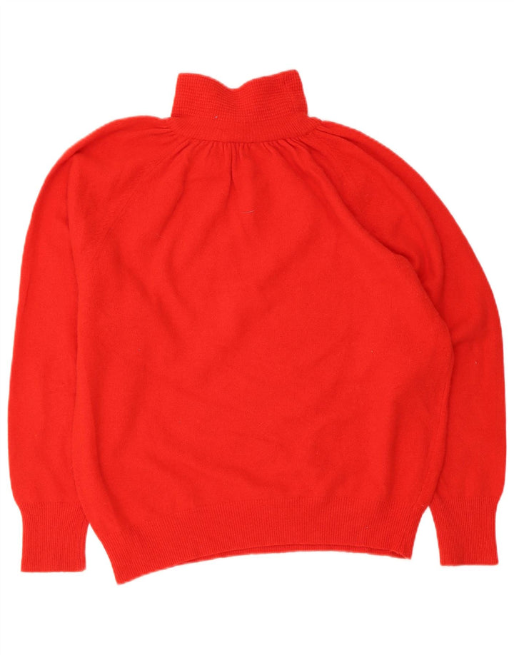 Vintage Damen Übergroßer Rollkragenpullover IT 40 Kleine rote Wolle