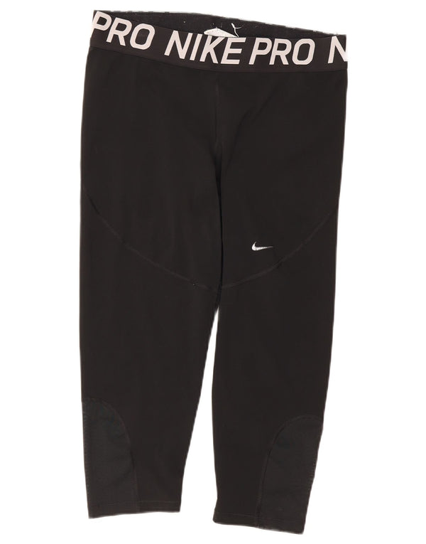 Nike Damen Dri Fit Capri Leggings UK 18 XL Schwarz Polyester