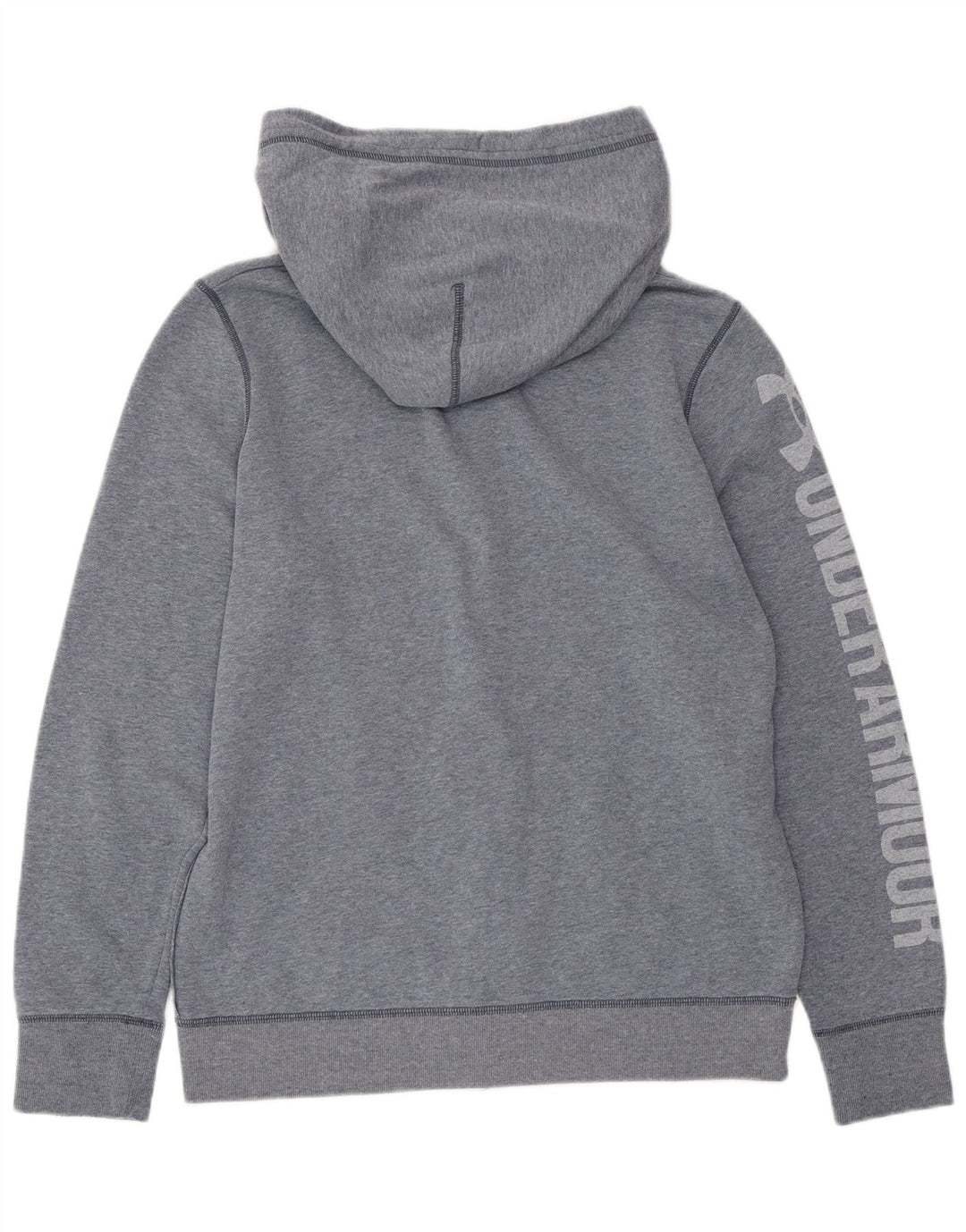 UNDER ARMOUR Herren-Kapuzenpullover mit grafischem Reißverschluss, mittelblaue Baumwolle