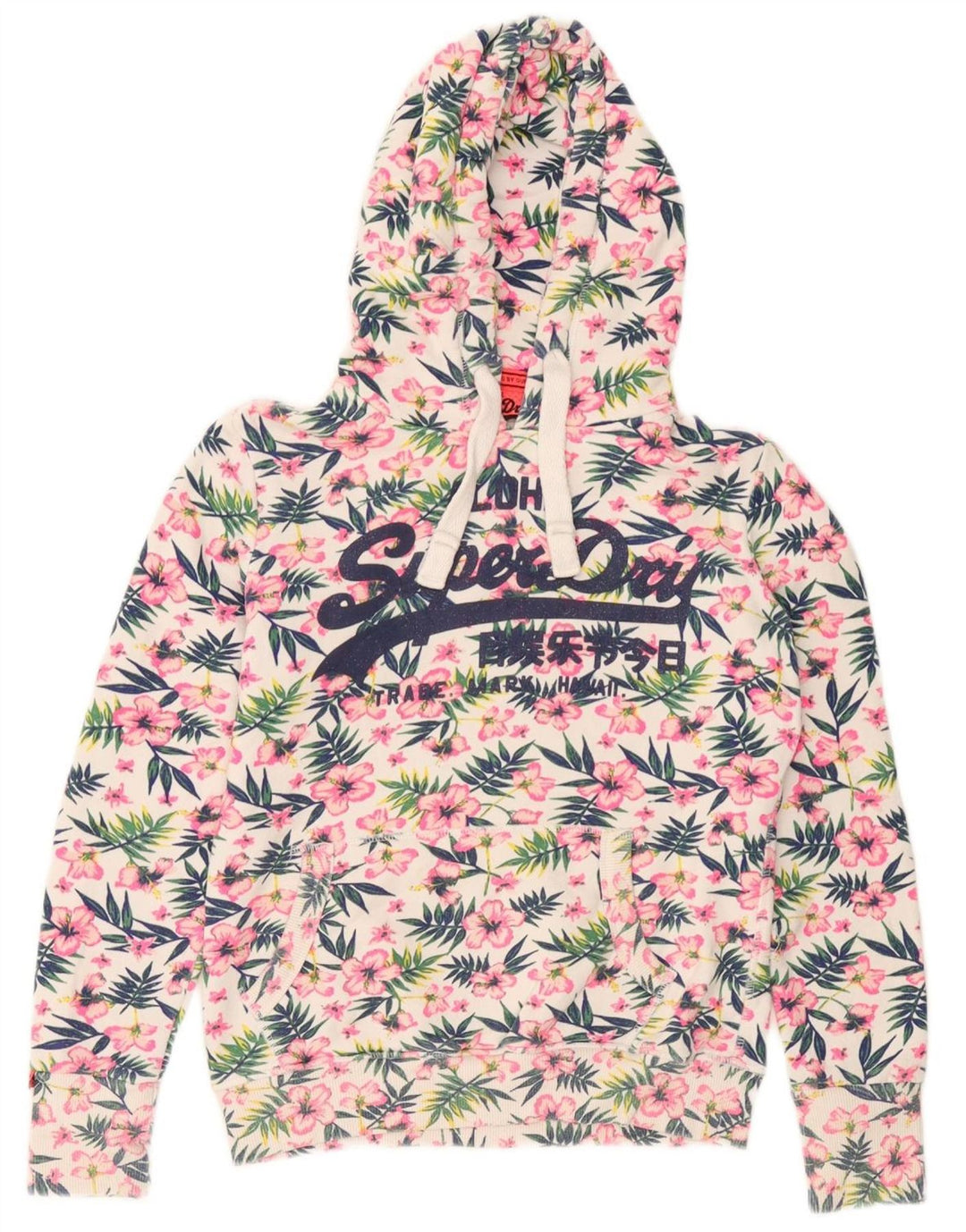 Superdry Damen-Kapuzenpullover mit Grafik, UK 10, Größe S, mehrfarbig, Blumenmuster