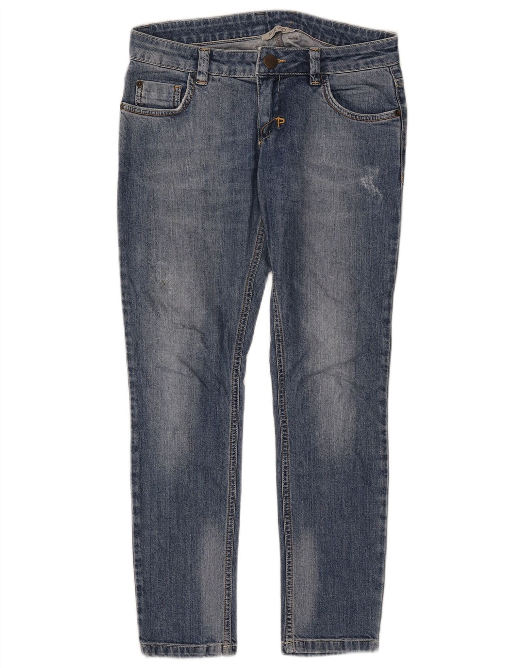 Pinko Damen Slim Jeans W28 L27 Blaue Baumwolle