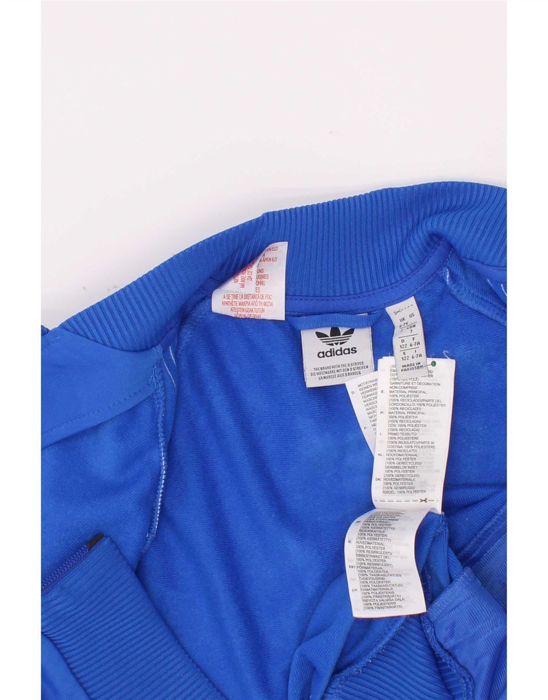 Adidas Jungen-Trainingsanzug-Top-Jacke, 6–7 Jahre, blaues Polyester