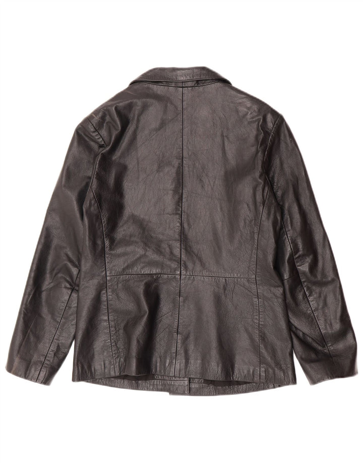 Vintage Damen Lederjacke UK 12 Mittelschwarzes Leder
