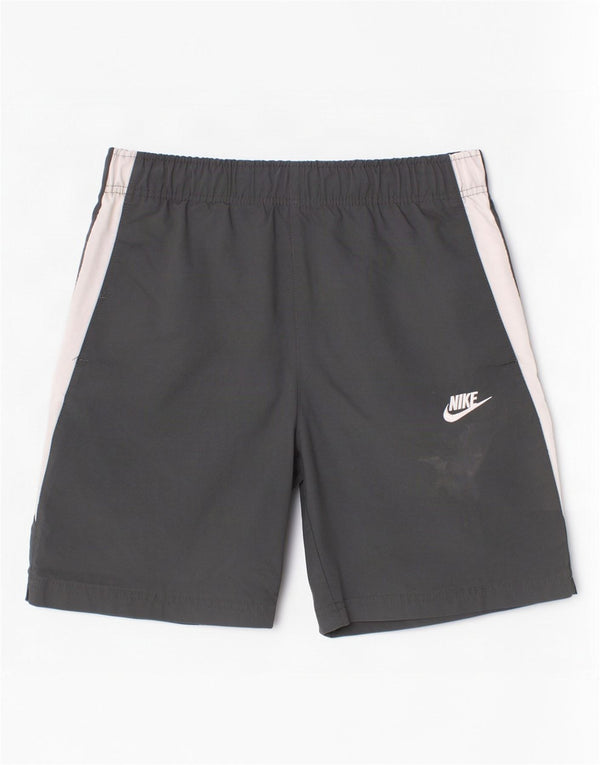 Nike Sportshorts für Jungen, 12–13 Jahre, groß, graues Colourblock-Polyester