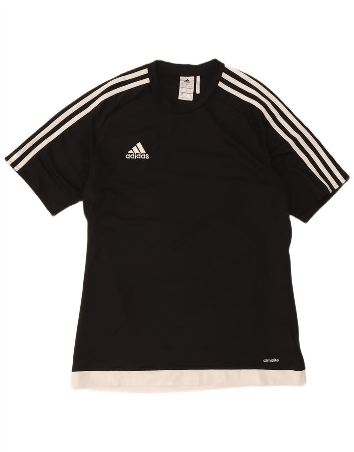 Adidas Herren Climalite T-Shirt Top Medium Schwarz Colourblock Polyester
