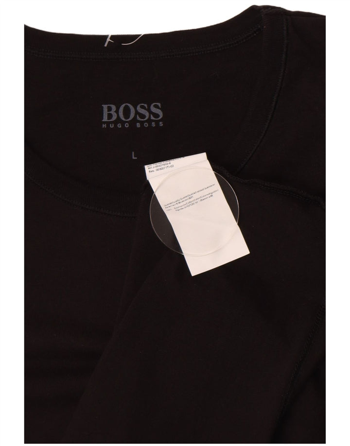 Hugo Boss Herren T-Shirt Top Large Schwarz Baumwolle