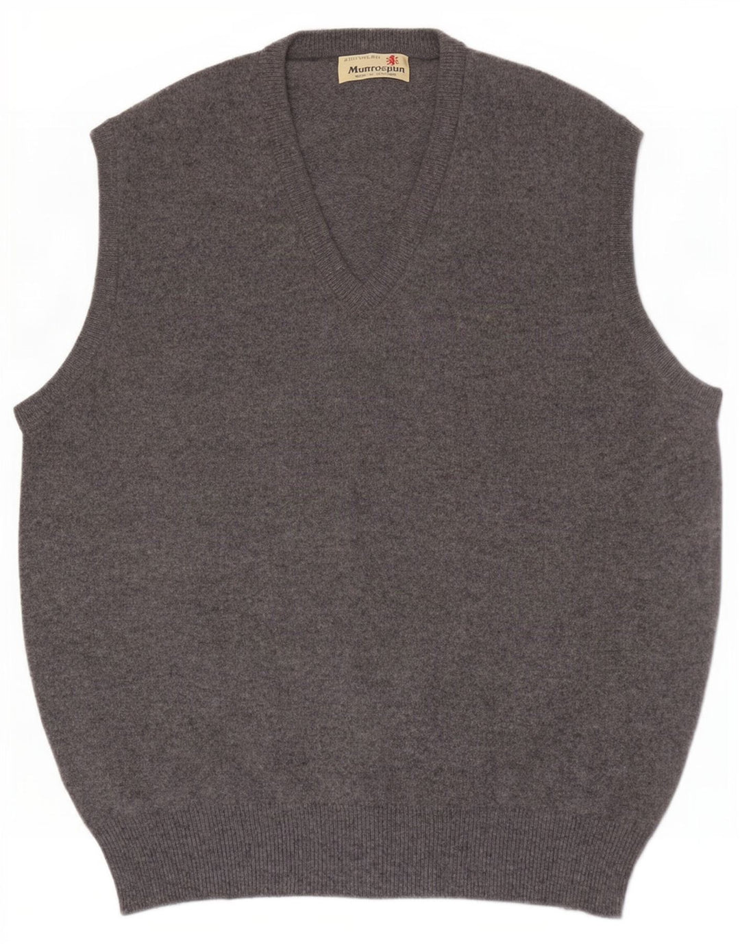 Munrospun Herren Weste Tank Top EU 52 Große graue Wolle