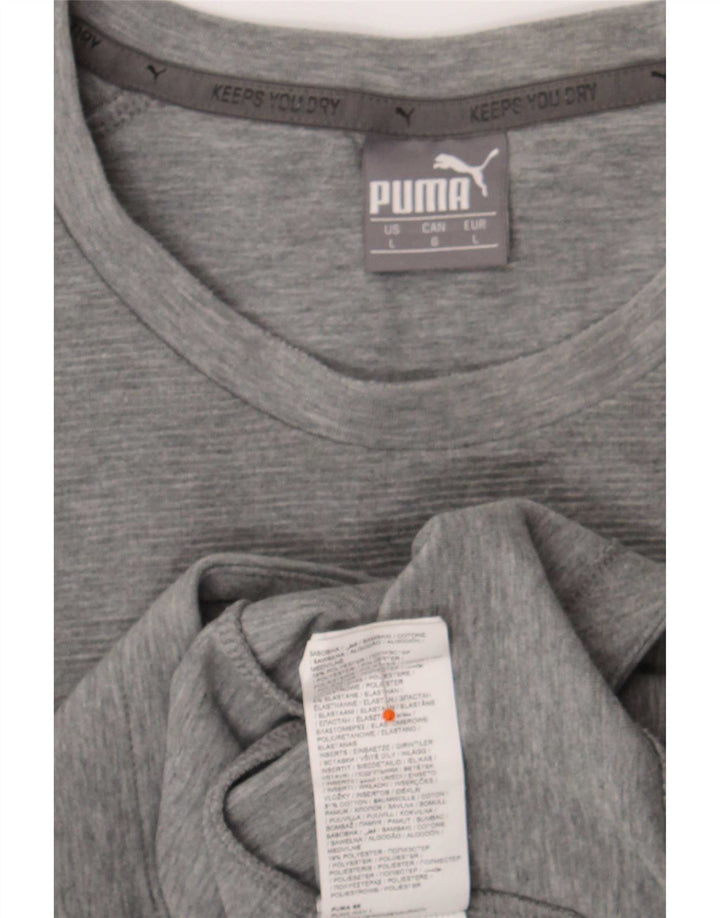 Puma Herren-Oberteil, langärmelig, groß, Grau, Colourblock-Baumwolle