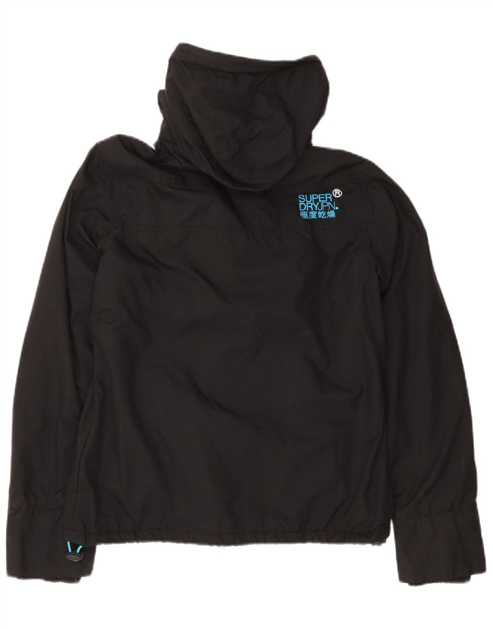Superdry Damen Windcheater Kapuzen-Windjacke UK 14 Medium Schwarz