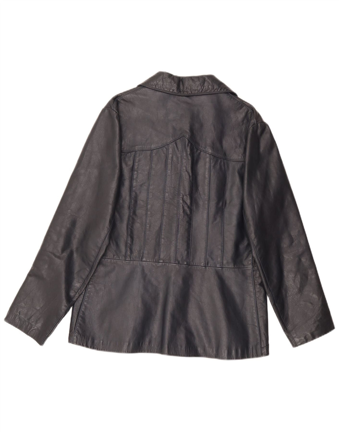 Vintage Damen Lederjacke IT 46 Großes schwarzes Leder