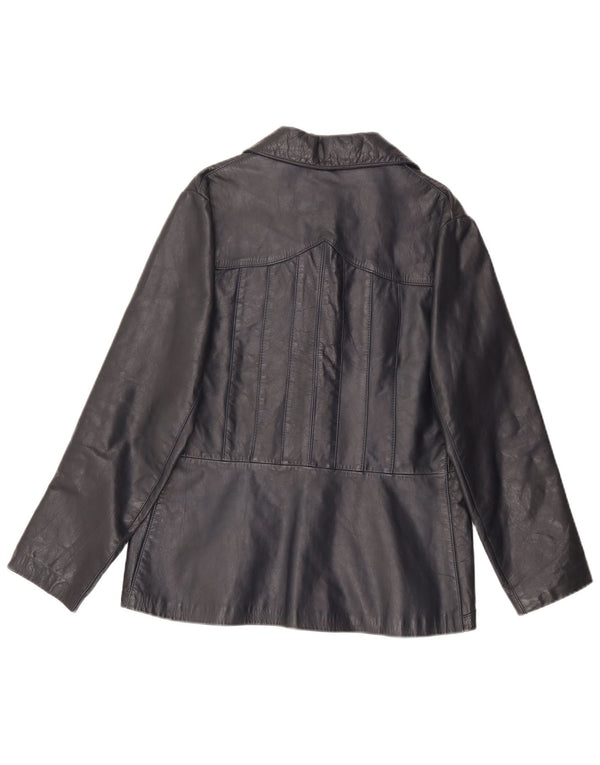 Vintage Damen Lederjacke IT 46 Großes schwarzes Leder