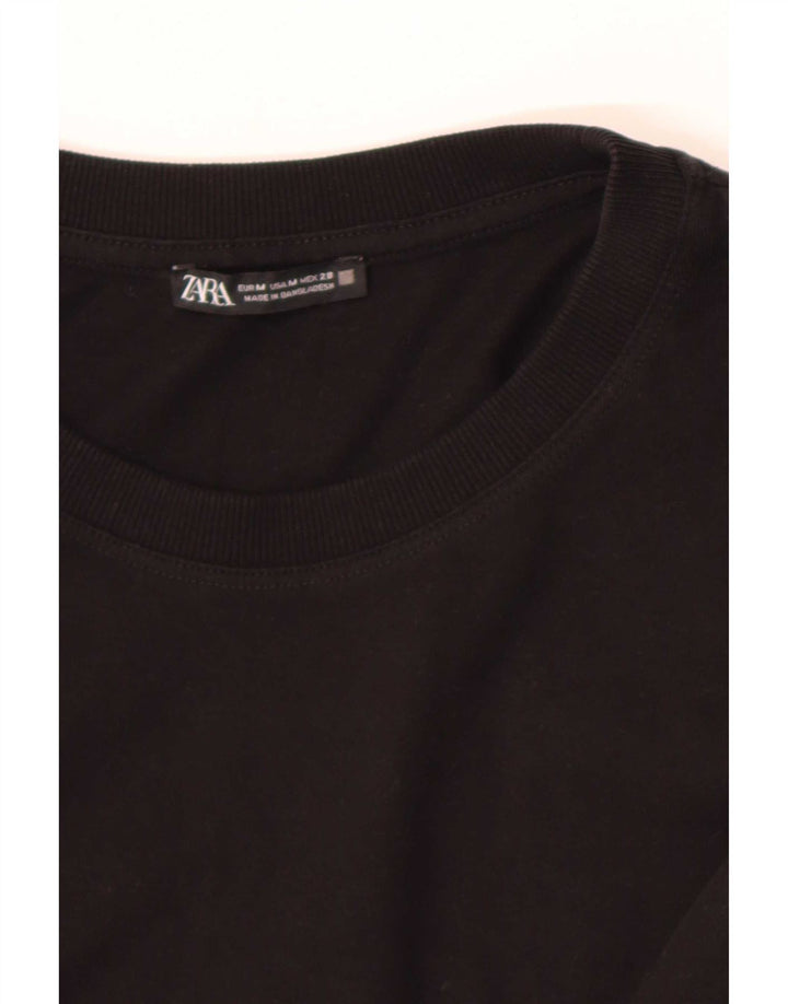 Zara Damen Langarm-Stufenkleid UK 14 Medium Schwarz