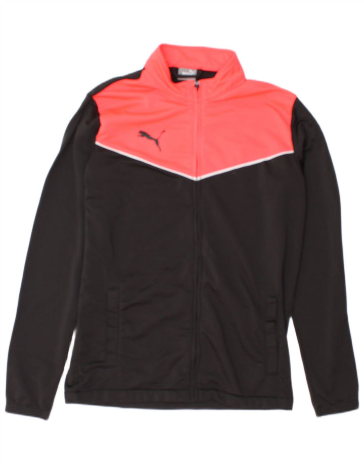 Puma Herren-Trainingsanzug-Top-Jacke, Mittelschwarzes Farbblock-Polyester