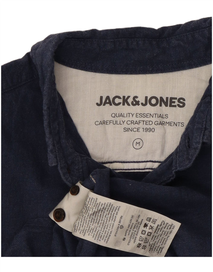 Jack & Jones Herrenhemd aus mittelblauer Baumwolle in Marineblau