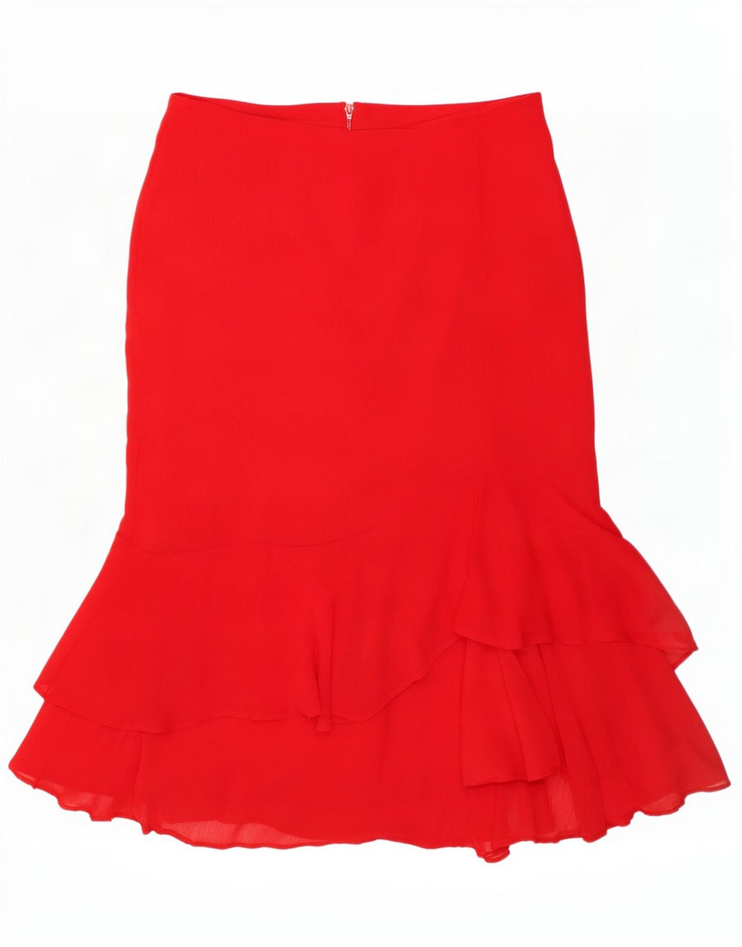 Marks & Spencer Damen Rüschenrock UK 12 Medium W32 Rot Polyester