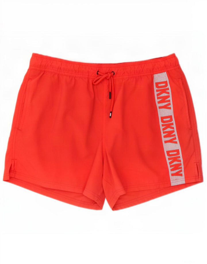 Dkny Herren-Badeshorts mit Grafik, XL, rotes Polyester