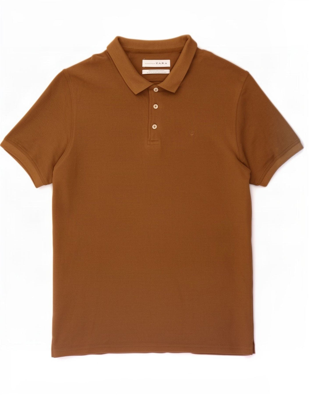 Zara Herren Poloshirt 2XL Braun Baumwolle