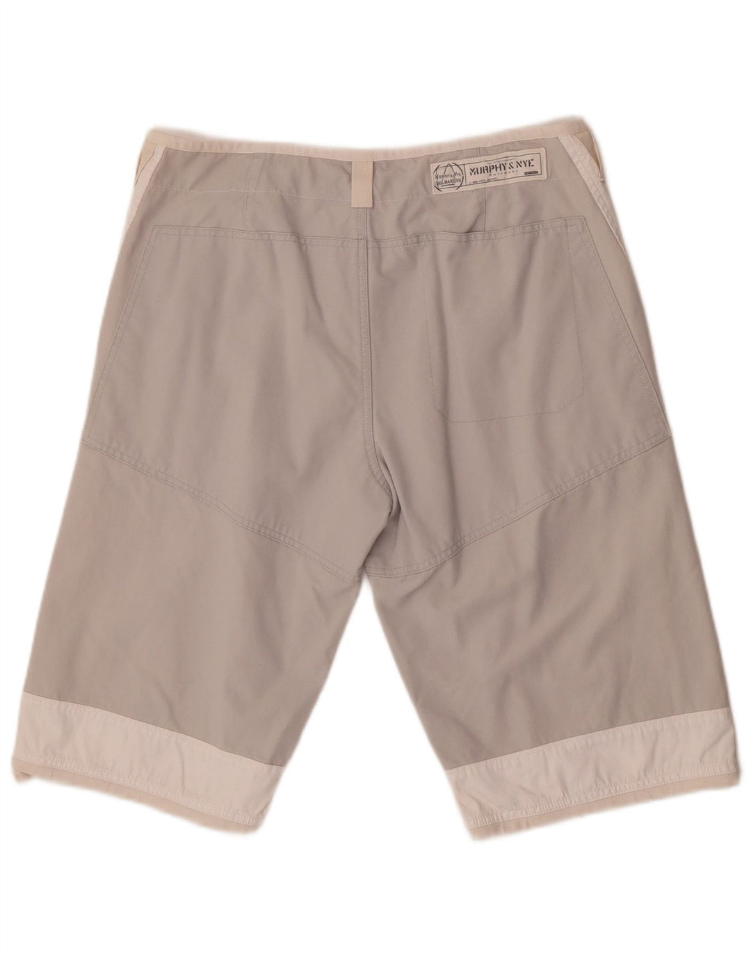 Murphy & Nye Herren Sailmakers Chino Shorts W34 Large Weiß Farbblock
