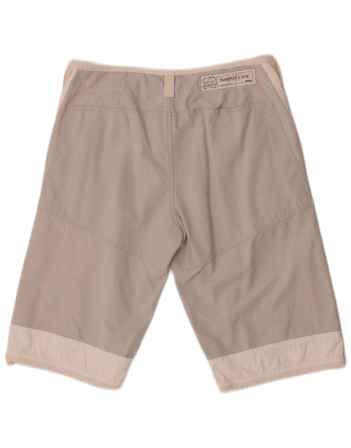 Murphy & Nye Herren Sailmakers Chino Shorts W34 Large Weiß Farbblock