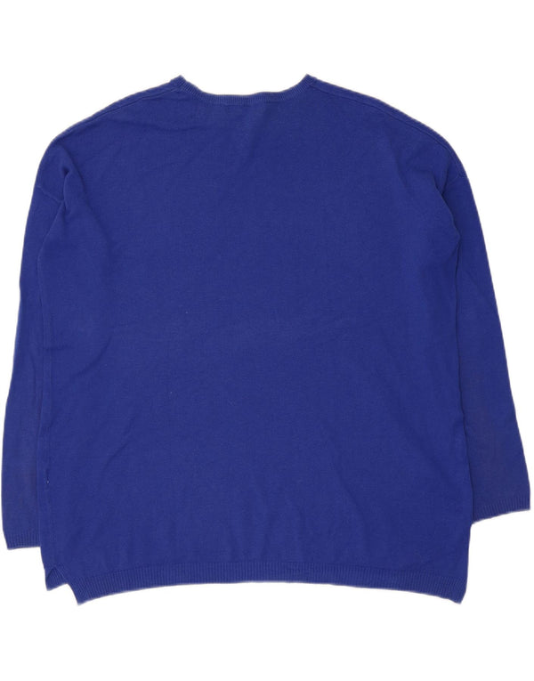 Zara Damen-Pullover, übergroß, Rundhalsausschnitt, Gr. 10, Größe S, Blau