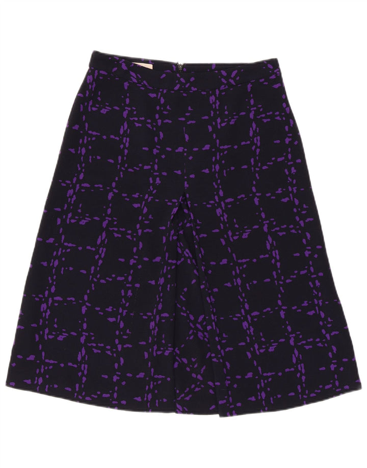 Stefanel Damen A-Linienrock EU 34 XS W26 Schwarz kariertes Polyester