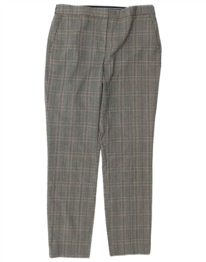 Gerade Anzughose für Damen von Zara, mittelgroß, W28, L27, grau kariertes Polyester