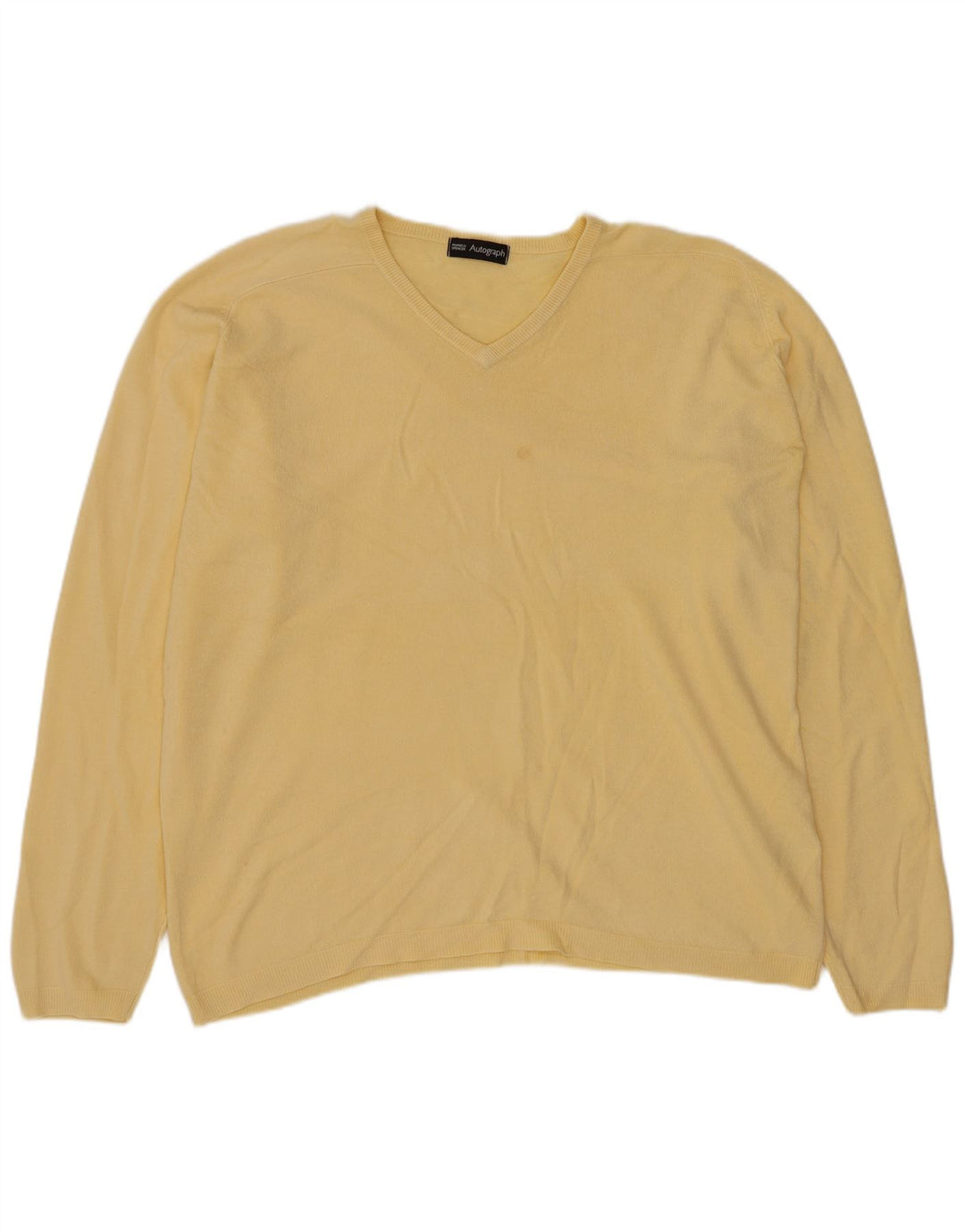 Marks & Spencer Herren Autograph Pullover mit V-Ausschnitt, groß, Acryl, Gelb