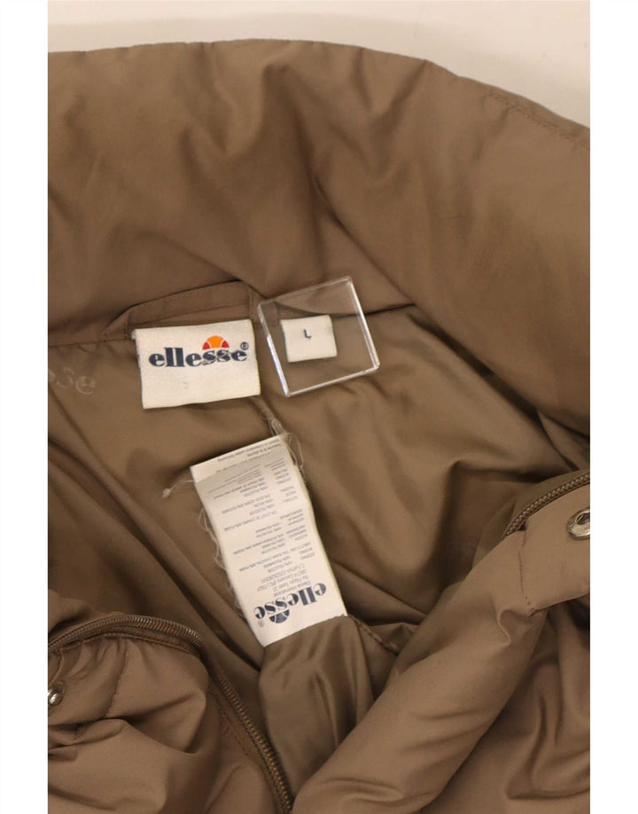 Ellesse Herren Wattierte Jacke UK 40 Large Beige Polyester