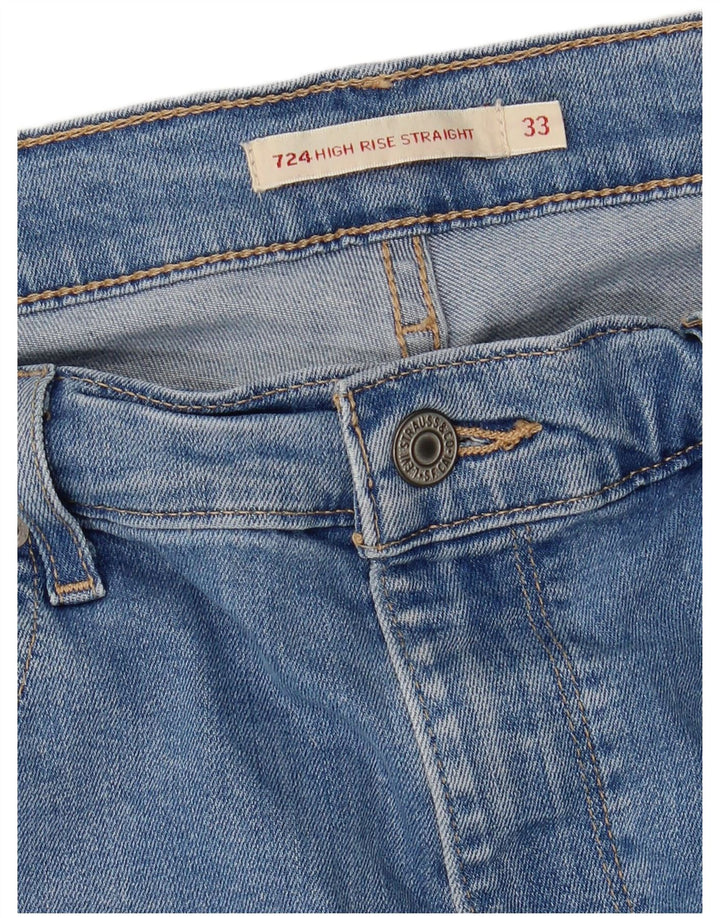 LEVI'S Womens 724 High Rise Straight Jeans W33 L26 Blue
