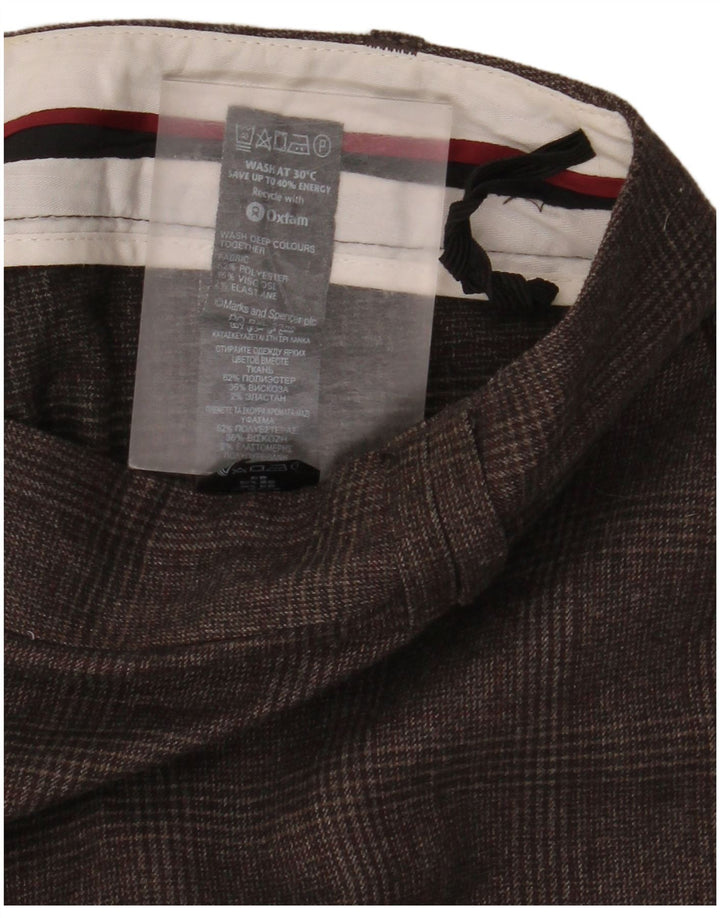 Marks & Spencer Damen Anzughose UK 16 Large W38 L29 Braun kariert